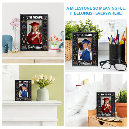PETCEE 5th Grade Graduation Gifts - 5th Grade Graduation Picture Frame 2026 4"x 6" Fifth Grade Grads Decorations Photo Frame Keepsake for Kids Boys Girls Class of 2026 Gifts for Elementary School