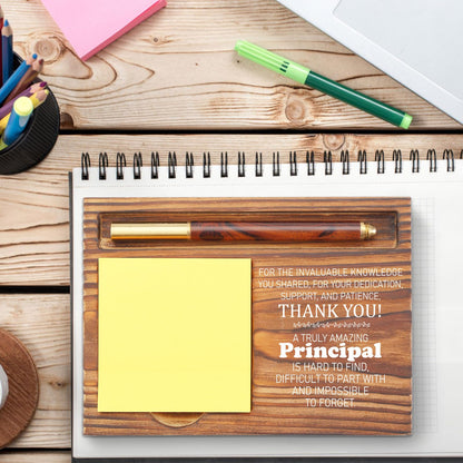 Principal Appreciation Sticky Note Holder, Thank You Gift for School Educational Leaders, Desk Organizer for Office Self-Stick Note Pad Holders TZP80