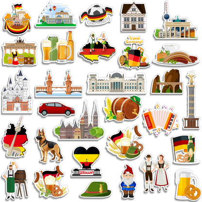 Konohan 30 Pcs Germany Souvenirs Gifts Germany Magnet for Refrigerator Country City Magnetic Refrigerator Stickers for Home Decoration