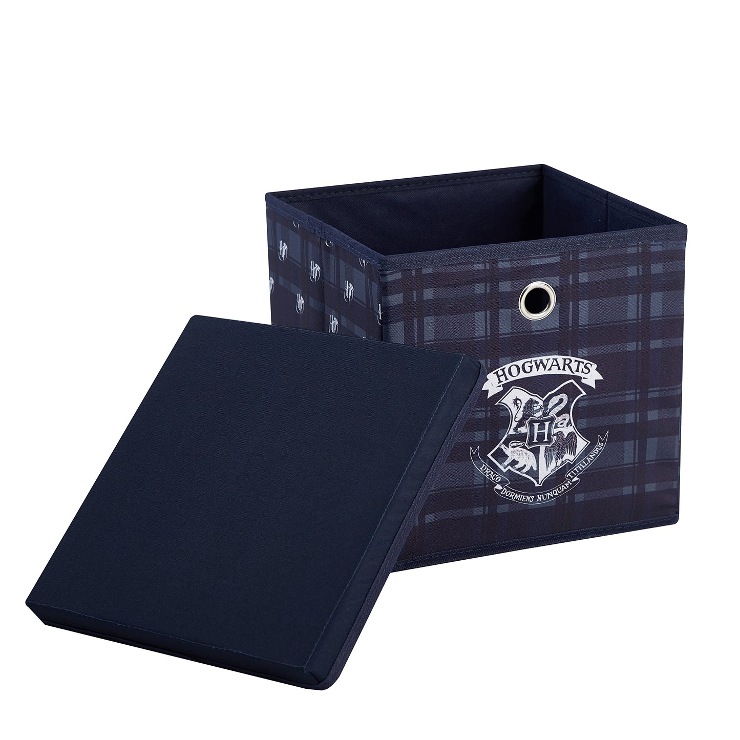 Harry Potter Collapsible Storage Cube with Removable Lid,10” x 10” x 10” Fabric Organizer Bin for Kids Bedroom, Closet or Playroom Décor