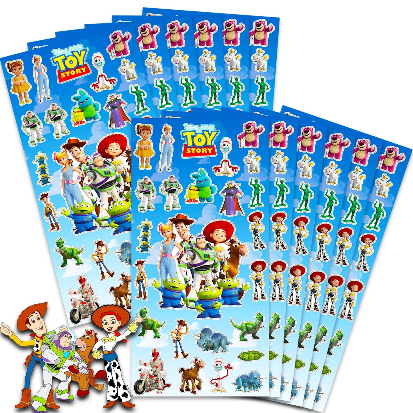 Disney Toy Story Party Favors for Boys & Girls Bundle ~ 12 Pack Sticker Sheets for Kids Birthday Goodie Bags | Toy Story Party Supplies