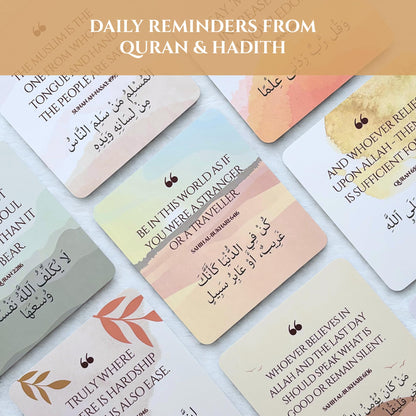 Islamic Wisdom Cards – Beautiful Gift Set with 40 Quran & Hadith Based Quotes for Spiritual Reflection, Ramadan & Eid | Premium Box + Wooden Stand