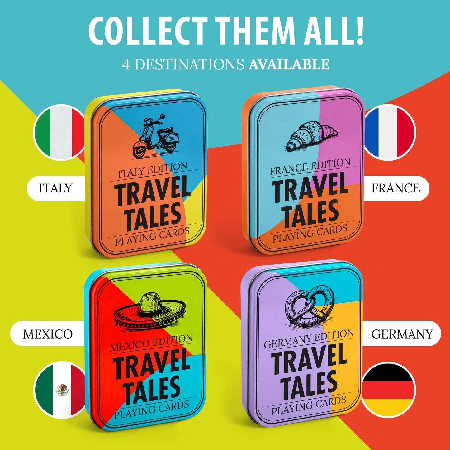 All7s Travel Tales Germany Edition - German Playing Cards for Adults - Language Learners - Gift for Travelers