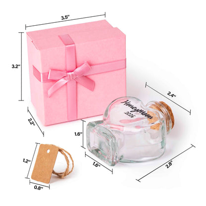 Honeymoon Sand Keepsake Jar 2026，Bridal Shower, Wedding, Engagement, Honeymoon, Travel for Couples, Newlywed, Fiance(Gift Box Includes) - 40ml Heart Shape Glass