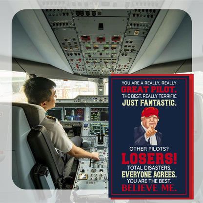 Funny Card for Pilot on Christmas, Birthday, Fathers Day, Humor Pilot Greeting Cards, Heartfelt Message for Men, Decorations for Aviation Man, Premium Quality