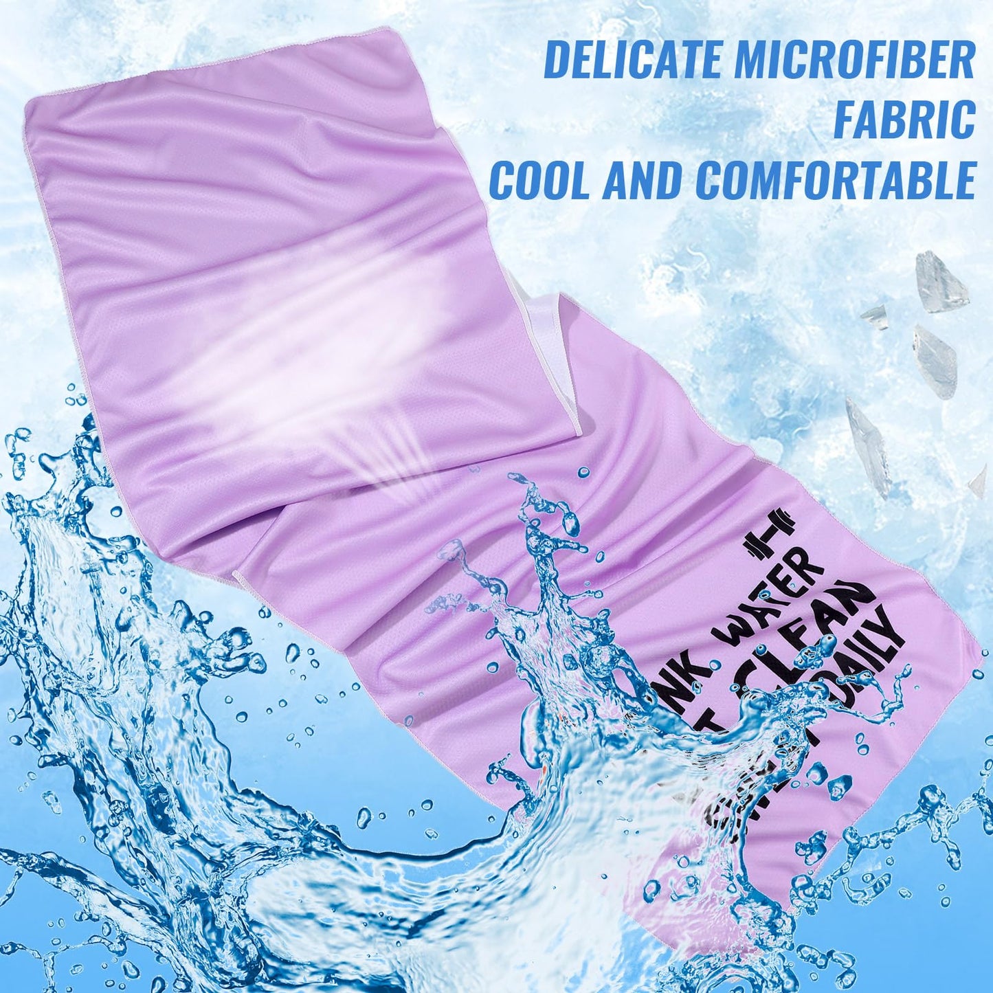 Peryiter 8 Pack Funny Workout Gym Cooling Towel Fitness Gifts for Women Men 40"x12" Microfiber Breathable Yoga Sweat Towels for Neck and Face, Novelty Summer Gifts for Workout Bodybuilding Lover