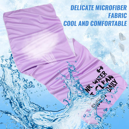 Peryiter 8 Pack Funny Workout Gym Cooling Towel Fitness Gifts for Women Men 40"x12" Microfiber Breathable Yoga Sweat Towels for Neck and Face, Novelty Summer Gifts for Workout Bodybuilding Lover