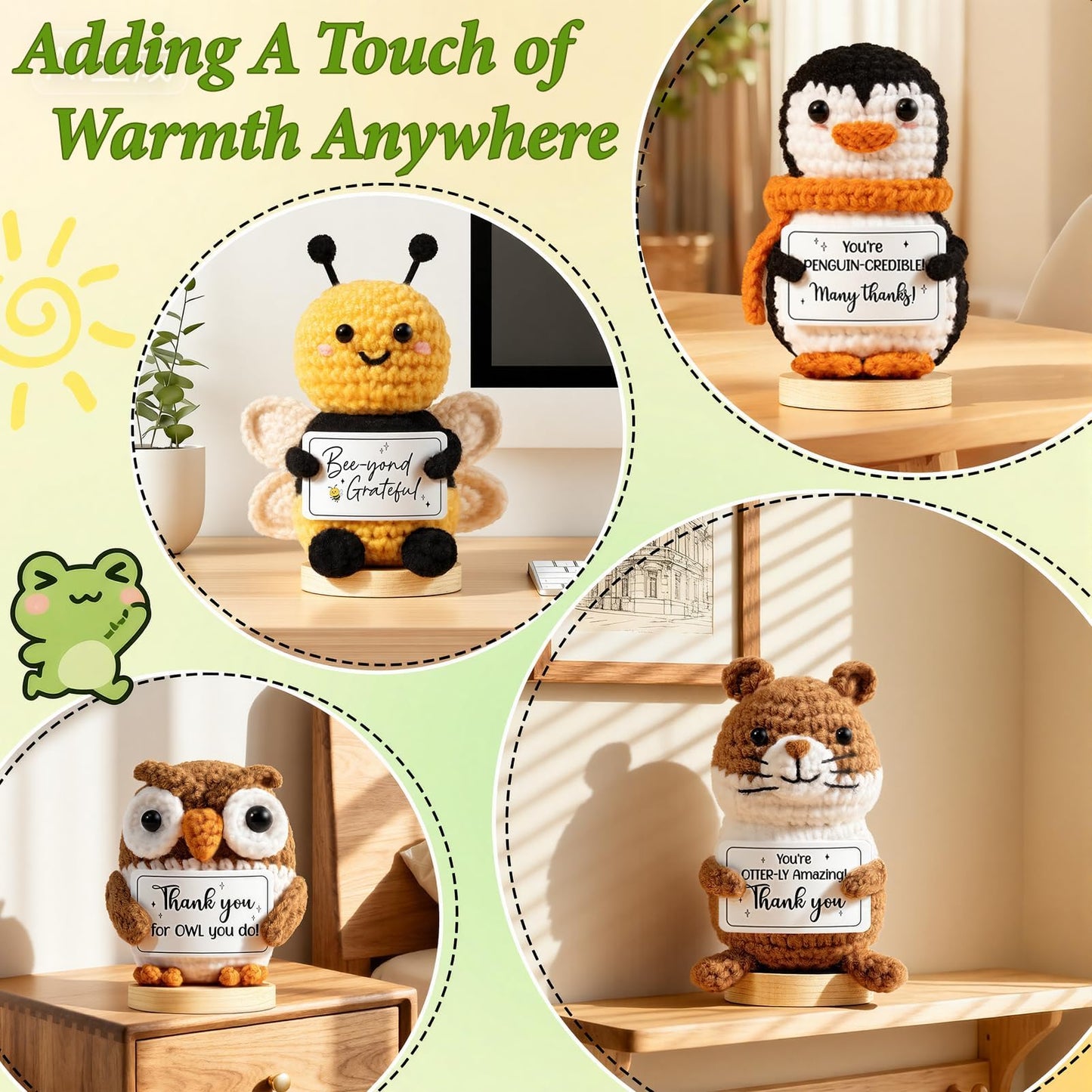 Thank You Gifts for Women Emotional Support Crochet Plush, Administrative Professional Day Gifts Easter Basket, Handmade Pickle Crochet Employee Appreciation Gift Set for Teacher Women Coworkers Nurse