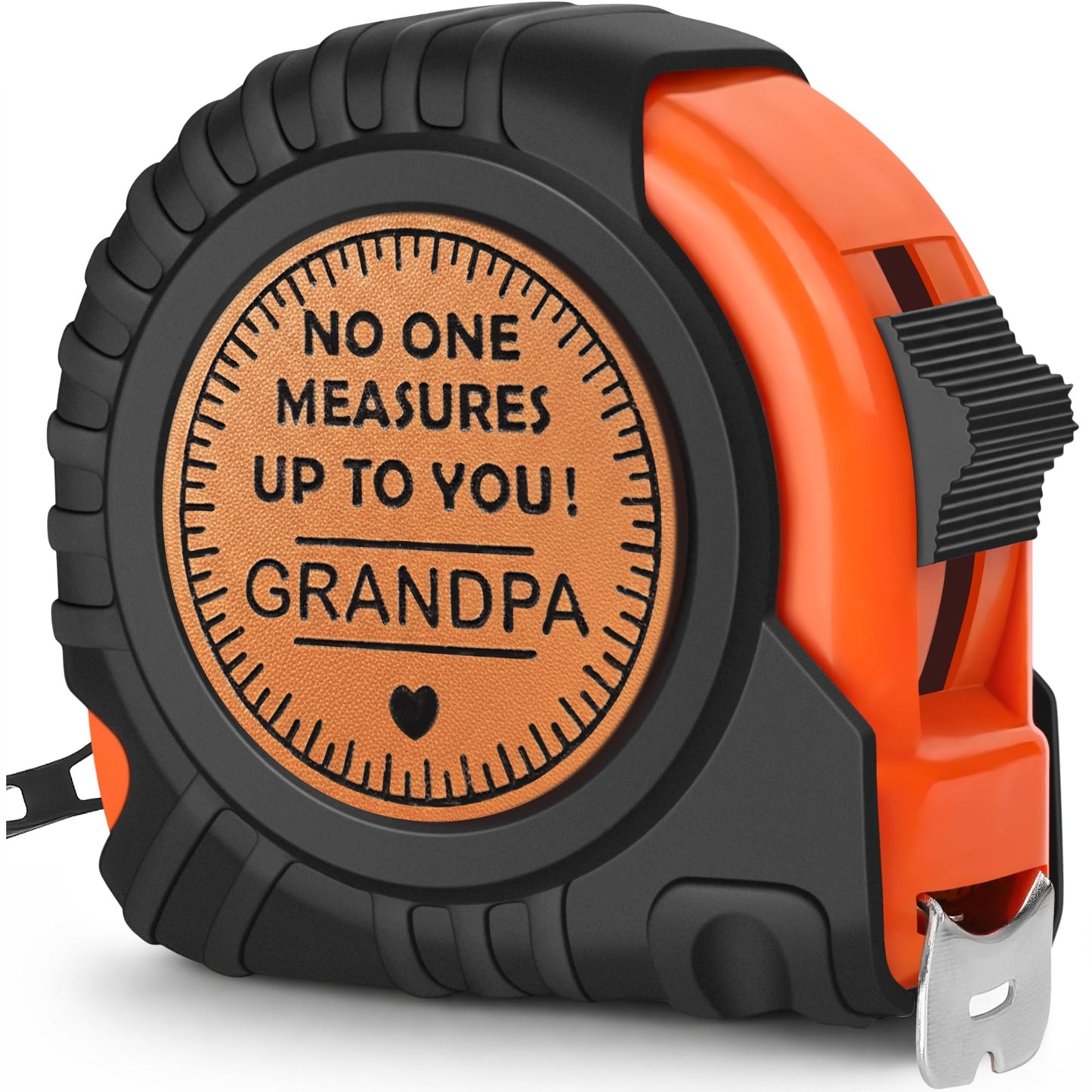 Fathers Day Grandpa Gifts from Grandkids, Birthday Grandpa Grandfather Papa Gifts from Granddaughter Grandson, Granddad Grandparents Day Gift Idea Genuine Leather Engraved 25 FT Tape Measure