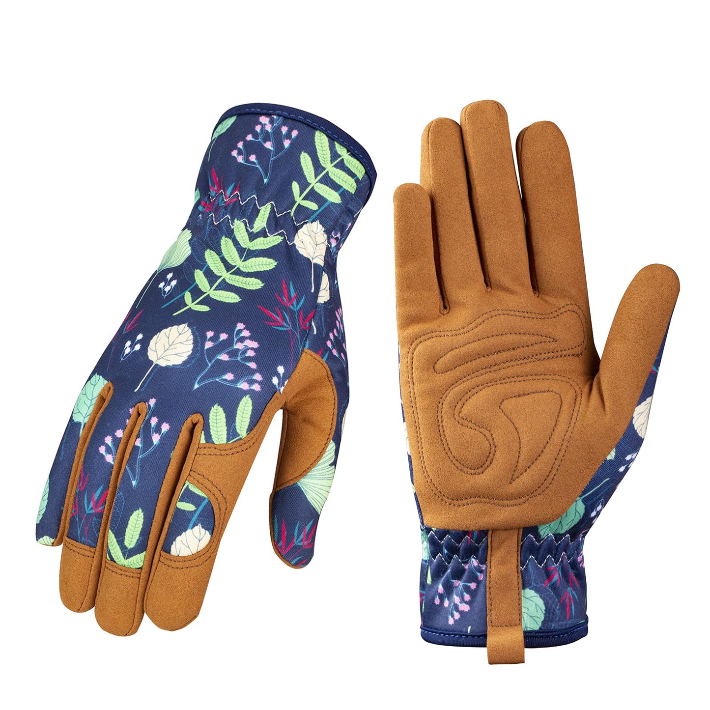 Bamllum Leather Gardening Gloves for Women - Working Gloves for Weeding, Digging, Planting, Raking and Pruning