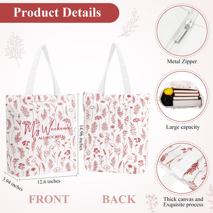 Havawish 14 Pcs Book Lovers Gifts for Women 16 oz Glass Cup Tote Bag A6 Journal Notebook Ballpoint Pens Highlighters Sticky Notes for Library Reader Bookworm Book Club(Red,Aesthetic)