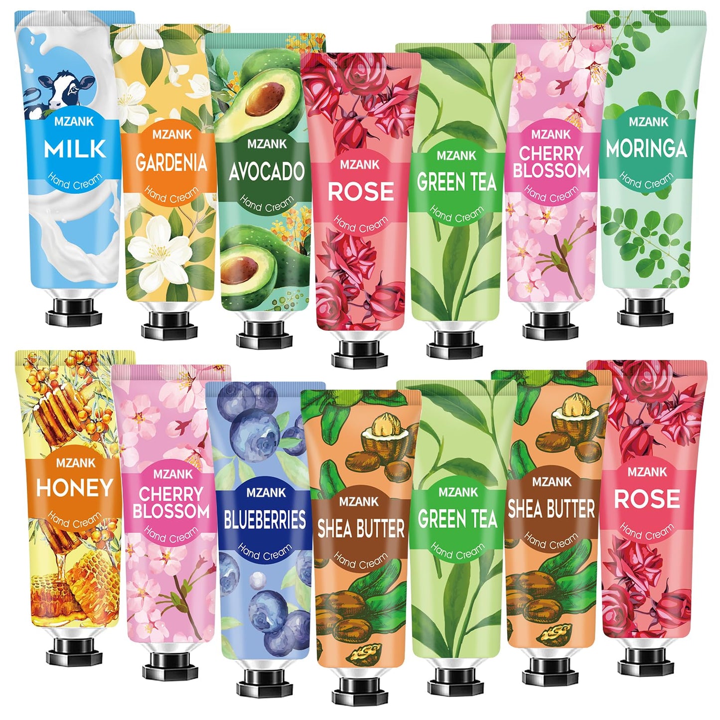 MZANK 14 Pack Hand Cream for Dry Cracked Hands,Mothers Day Gifts,Teacher Appreciation Gifts,Nurses Week Gifts,Bridesmaid Gifts,Birthday Gifts for Women,Hand Lotion Travel Size