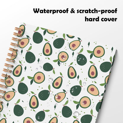 Avocado Fruit Spiral Notebook Journal, Avocado Gifts for Women, Fruit Lover Gifts, Cute Avocados Fruits Botanical Hardcover Notebook Journal, 5.5x8.3 Inch