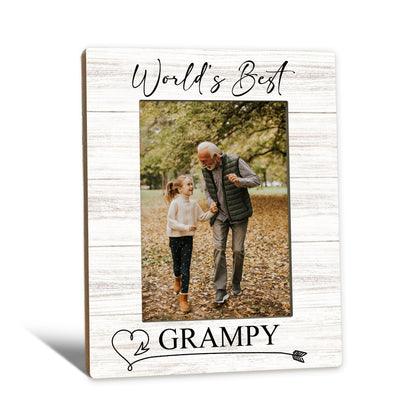 Fathers Day Grampy Picture Frames - Grandpa Photo Frame, GrampyGrandpa Gifts for Father's Day Birthday from Grandkids Grandchildren, World's Best Grampy Picture Photo Frames for Home Bedroom Decor, 5x7