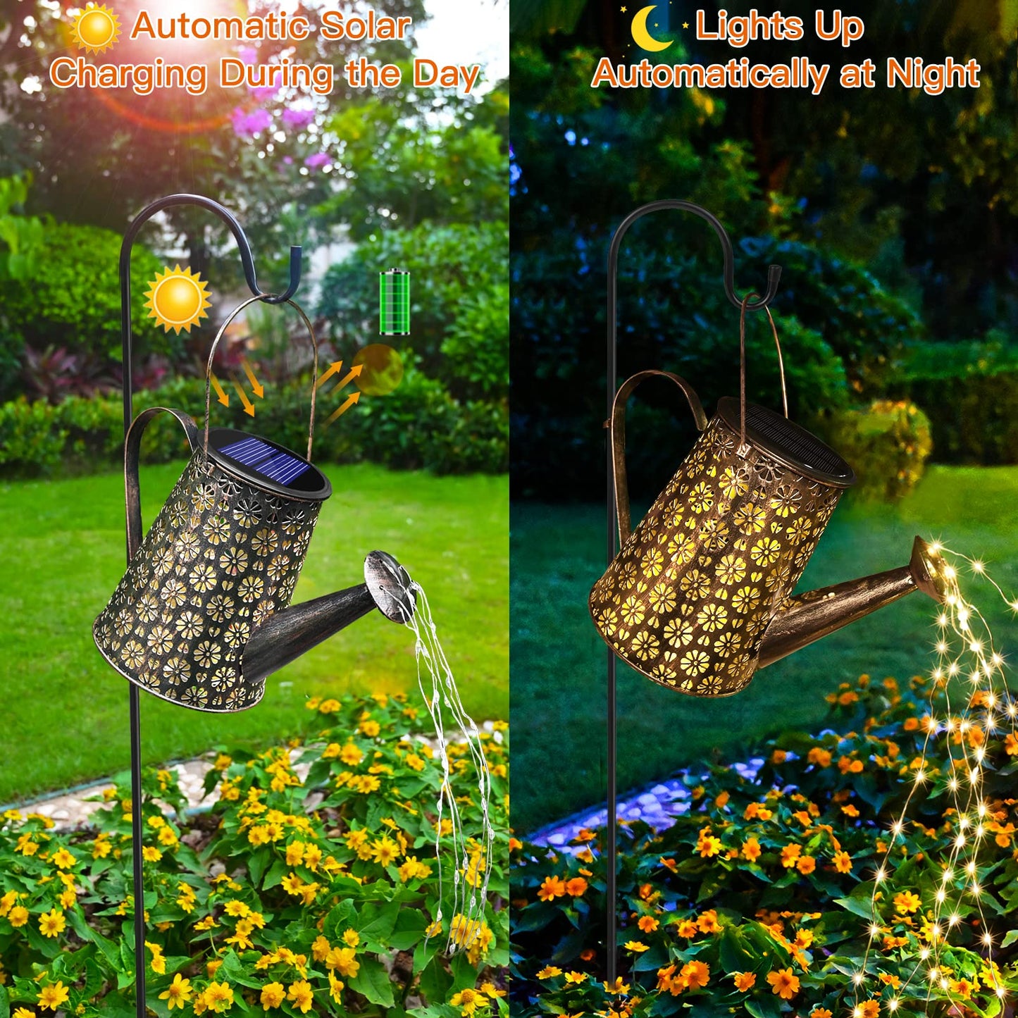 Solar Watering Can with Lights,Solar Outdoor Garden Decor Waterproof Large Hanging Lantern Landscape Lights Outside Decorations for Yard Clearance Porch Patio Pathway Gardening Gift