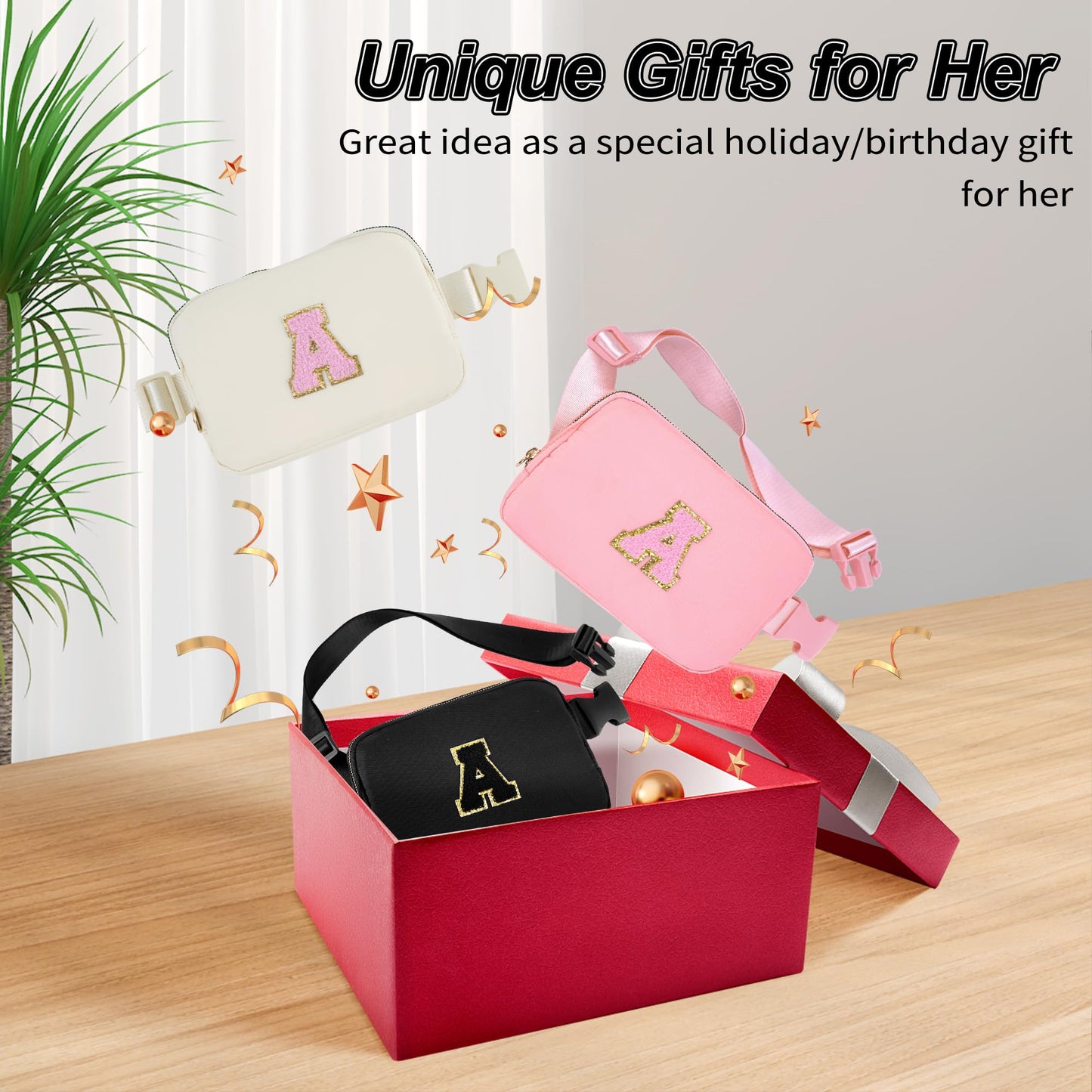 Uygafly Dance Recital Gifts - Dance Bag for Teens & Kids - Belt Bag Crossbody Bags - Small Waist Packs - Fanny Pack Birthday Gifts | Peach