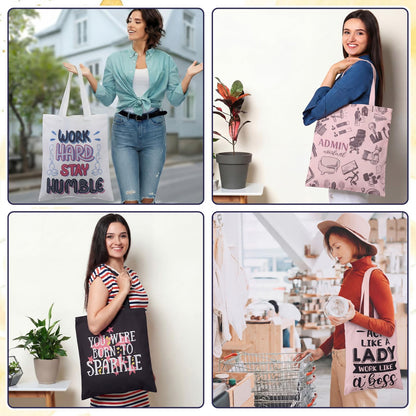 12 Pcs Administrative Professional Day Gift for Women Administrative Assistant Appreciation Gifts Tote Bags, Thank You Appreciation Gift for Office Receptionist Secretary