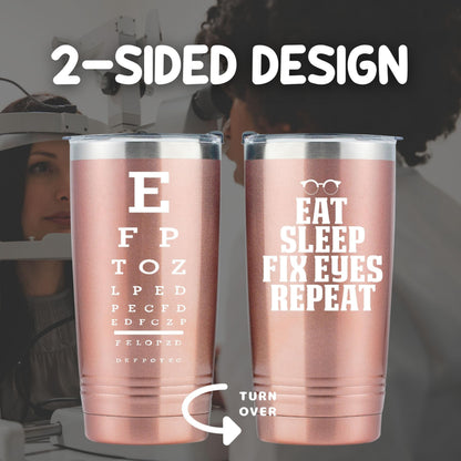 Onebttl Optometry Gifts for Women, Double Side Print, 20 oz Travel Tumbler with Lid and Straw