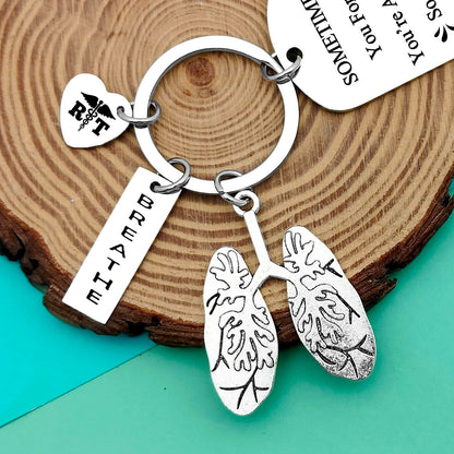 Dabihu Respiratory Therapist Gift RT Keychain Inspirational Therapist Graduation Gift Radiology Technologist Respiratory Care Week RT Therapy Gifts Coworker Encouragement Keyring