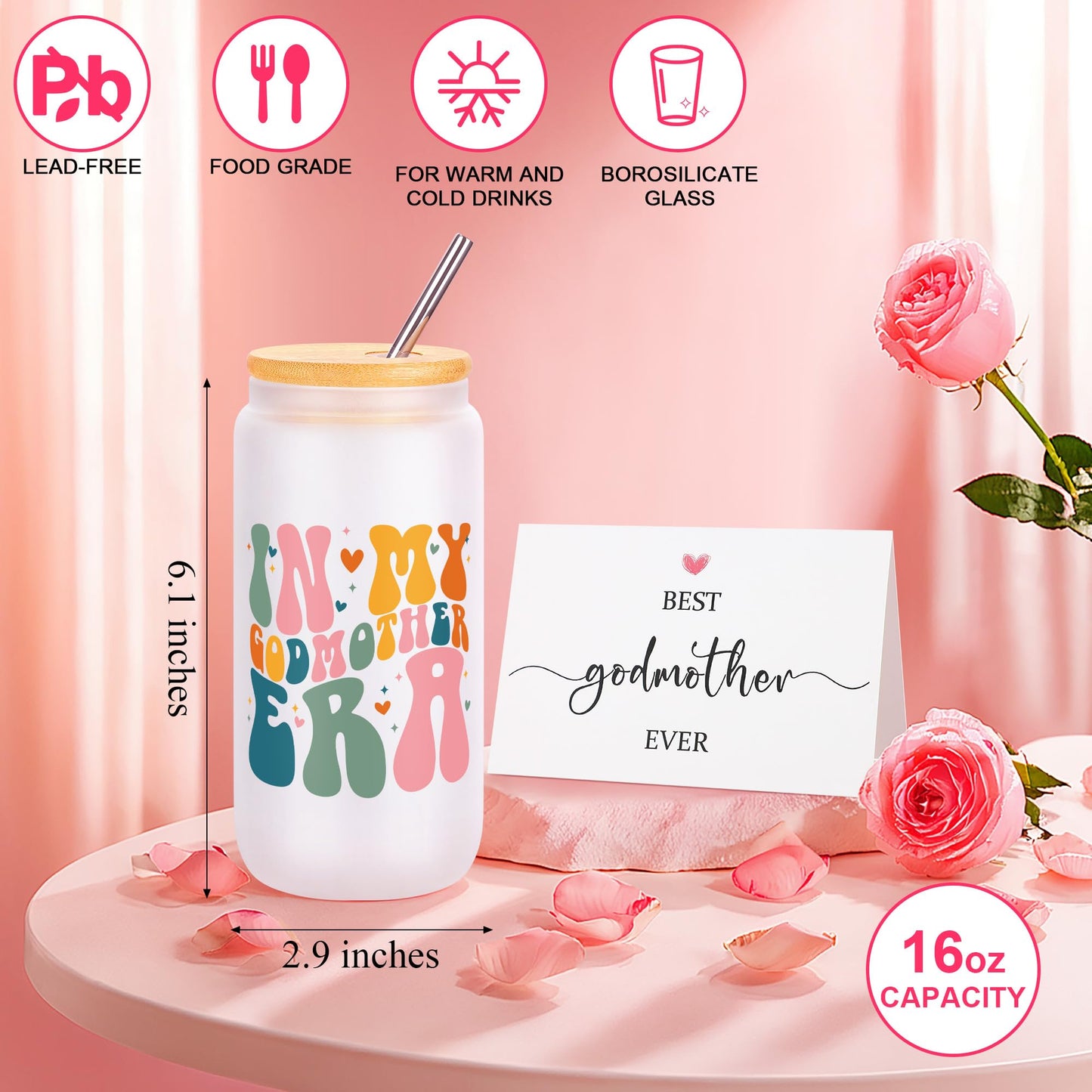 Godmother Proposal Gift, Will You Be My Godmother, Christmas Birthday Mothers Day Ideas Gifts for Godmom Basket Set of 7