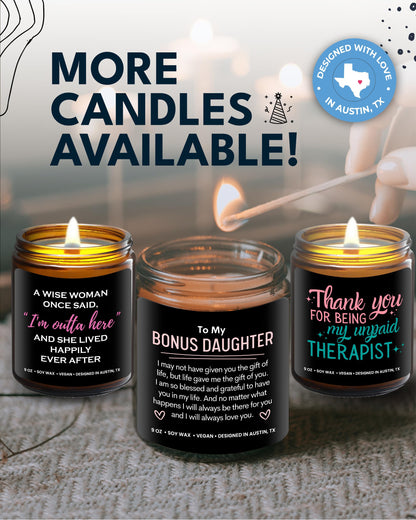 Bonus Daughter Candle, Unique Bonus Daughter Gifts for Women, Stepdaughter Gifts from Stepmom, Birthday Gift for Daughter in Law from Mother in Law, Ideal Present for Christmas, Gift-Ready