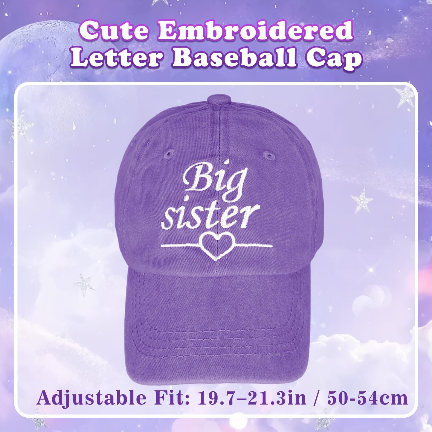 Big Sister Gifts for Girls – Purple Big Sister Gift Set with 20oz Water Bottle, Waist Bag, Baseball Cap & Bracelet, New Big Sister Gifts for Girls