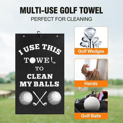 Fathers Day Dad Gifts for Men , Golf Accessories for Men Husband Golfers, Funny Microfiber Towel Cleaning Cloth with Clip for Bags Golf Balls & Clubs, Presents for Birthday Valentines Christmas
