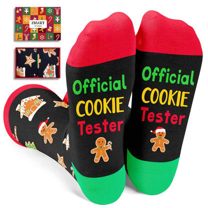 Zmart Christmas Cookies Gifts - Gingerbread Socks for Teen Boys Girls Age 2-18