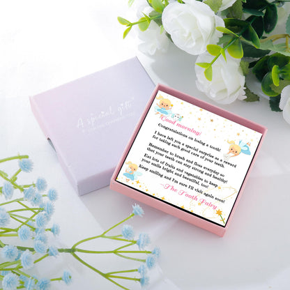 PARTNER Meaningful Tooth Fairy Gifts for Women First Lost Tooth Keepsake for Celebration & Reward with Message Card Milestone Jewelry Gift from Toothfairy
