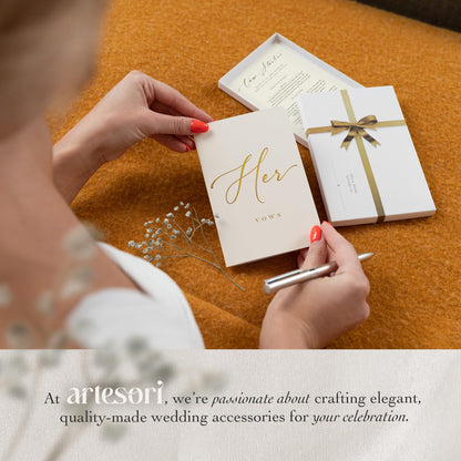 ARTESORI Premium Wedding Vow Book for Her & Him, Soft Touch, Gold Foil, 28 Lined Pages, Wedding Vow Books His and Hers, Wedding Essentials, Wedding Registry Ideas, His and Hers Gifts