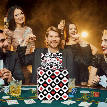 Casino Birthday Party Gifts, Poker Happy Birthday Money Gift Box, Las Vegas Money Gift Box for Cash, Casinos Party Decorations, Casino Poker Money Box, Casinos Theme Party Decorations for Man Women