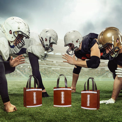 Huhumy 24 Pcs Football Party Favor Bags Treat Goodie Snack Gift Bags with Handles for Sports Team Gift Birthday Party Supplies