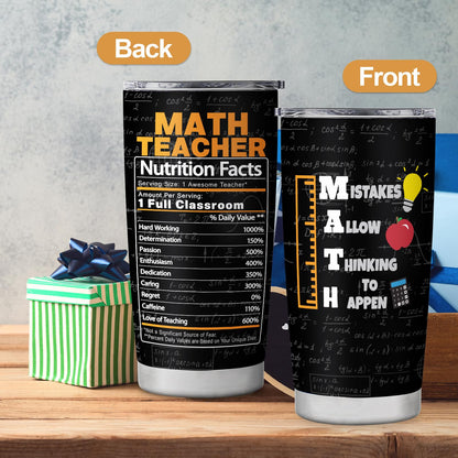 Math Teacher Tumbler - Appreciation & Birthday Gifts, 20oz Coffee Mug