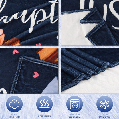 Book Lovers Gifts, Graduation Gift for Him Her Book Lover Throw Blanket, Birthday Gifts for Women, Librarian Birthday Gift for Friends 60" x50 (Navy Blue)