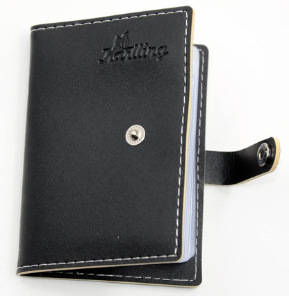Karlling credit card holder, credit card wallet for women/man soft leather business card holder card case organizer bag with 20 card sleeves inside(Black)