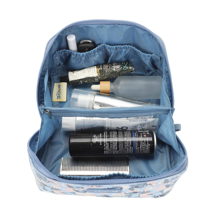 Bioworld Disney Stitch Poses All-Over Print 9" Blue Cosmetic Bag