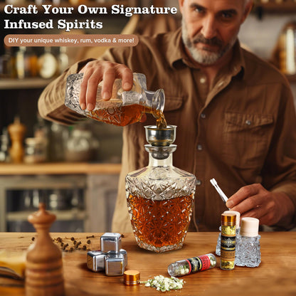 DIY Alcohol Infusion Kit, for Men – 16 Natural Spices for Whiskey, Rum, Vodka & Cocktails, Unique Gift for Birthday/Husband/Dad/Retirement