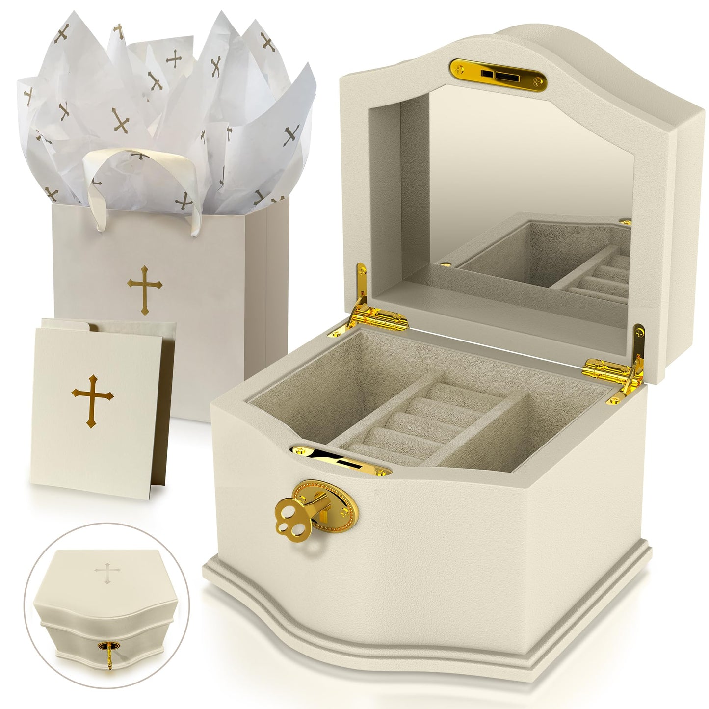 Sophia Box by The, Luxury Baptism Gifts for Girl, Christian Jewelry Box for Christening or Dedication, First Communion Gifts for Girl, Sentimental Keepsake Box