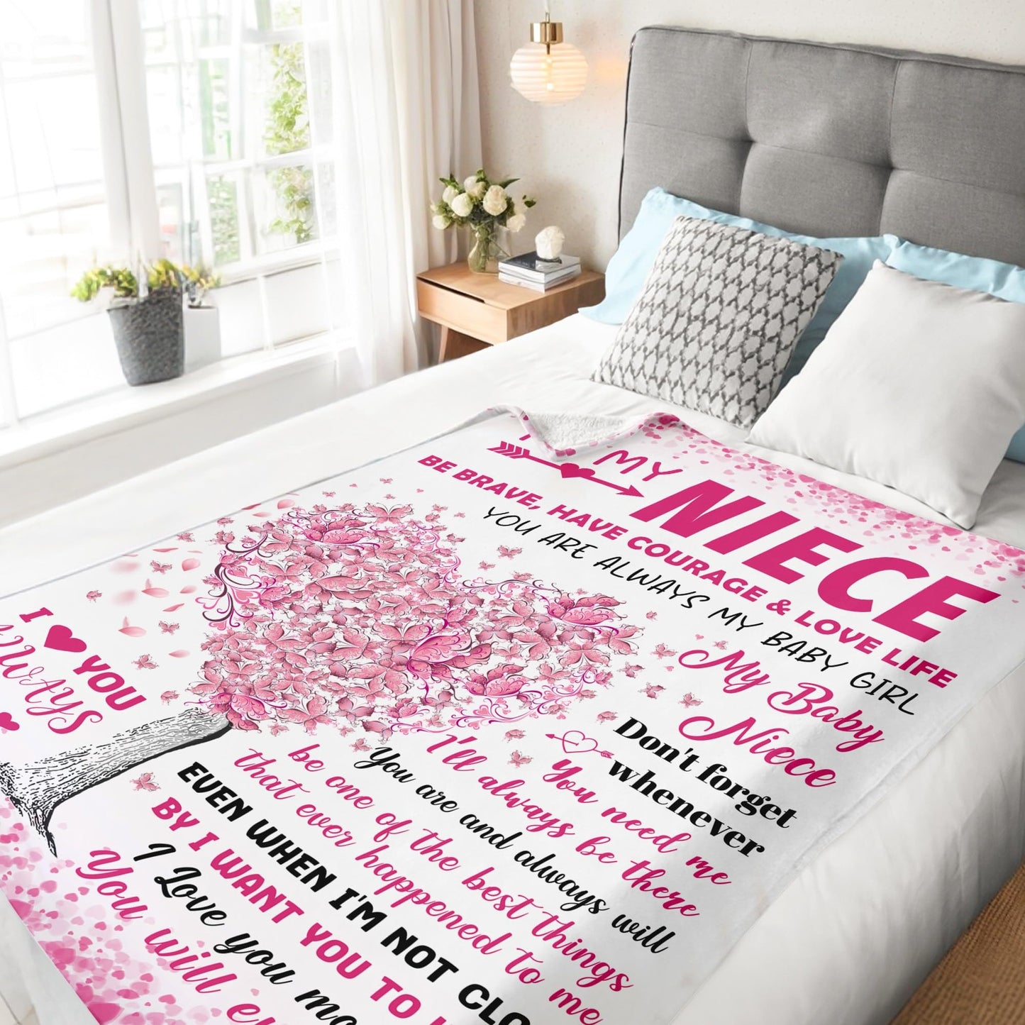 BAOERN Niece Gifts from Auntie - Niece Birthday Gifts - Christmas Graduation Present for Nieces - Gift for Teen Girls & Kids - Teen Girl Gift Trendy Stuff - to My Niece‘s Blanket 50"x60"