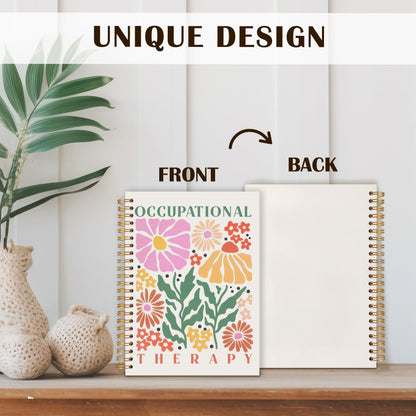 Qabliqo Boho Floral Occupational Therapy Gifts Spiral Notebooks, OT Therapy Journal, Mental Health Journals for Writing, Occupational Therapist Notebook for Note Taking, 5.5x8.3 Inch