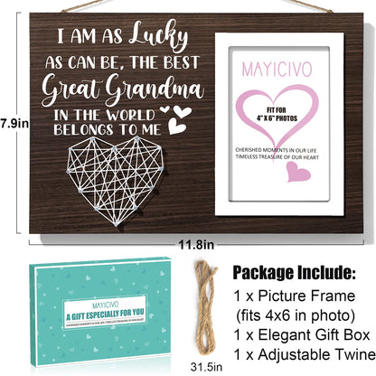 Great Grandma Mothers Day Gifts Picture Frame, Birthday Gifts for Great Grandma from Grandchildren, Best Great-Grandmother Gift Photo Frame Great-Grandmother Christmas Thanksgiving Gift - 4x6 Photo