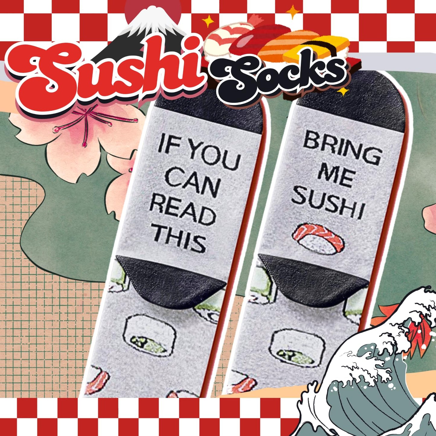 Zmart if You Can Read This - Popcorn Pickle Bacon Avocado Sushi Pizza Socks Gifts for Men