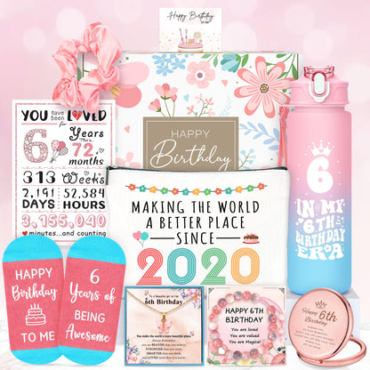 6 Year Old Girl Birthday Gift for 6 Years Old Girl Gifts Ideas Popular Six Year Olds Girls Birthday Gifts Accessories Unique Happy 6th Decoration Presents Stuff Trending Things with Tumbler Canvas Bag