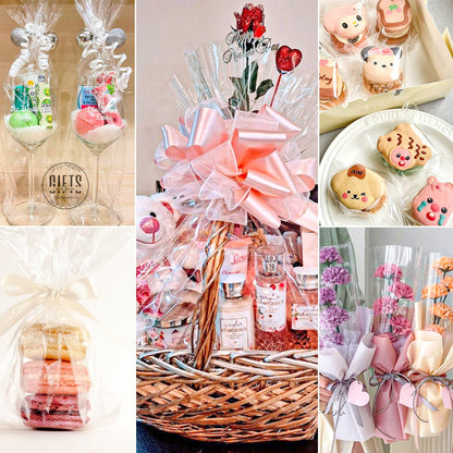 Vanhench 16 in×100 ft (1200") Clear Cellophane Wrap Roll 3Mil Thick for Gift Basket Treats Goodie Bag Bouquet Flower Wrapping, Clear Plastic Wrap for Mothers Day Birthday Gifts Wrapping
