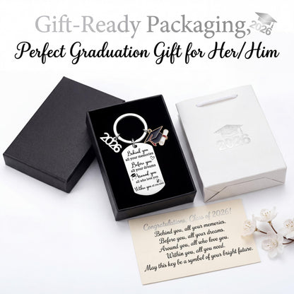 2026 Keychain - Personalized Stainless Steel Graduation Gift for Graduates with Charm of 2026