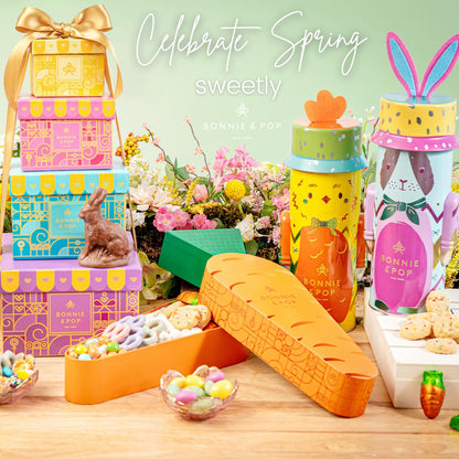 Easter Gift Basket, Healthy Assorted Dried Fruit and Shortbread Cookies Natural Snack Gift Food Tray, Office, Men, Woman, Him, Her, Kids, Children, Families, Bonnie and Pop