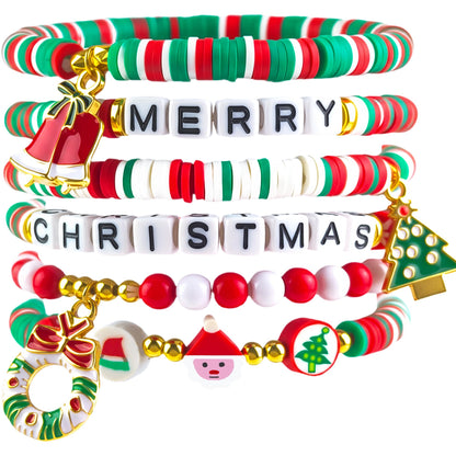 OHOME Stocking Stuffers - 6 Pack Bracelets for Teen Girls Women | Christmas Gifts for Teens Men Adults - Christmas Decorations Accessories Shirts Outfits | Xmas Sweater Dresses for Girls 2025