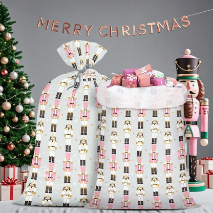 WRAPAHOLIC 56" Large Nutcracker Christmas Plastic Gift Bag - Nutcracker Jumbo Bike Bag Gift Wrap for Christmas, Winter, Holiday, Parties, Celebrating - 56" H x 36" W