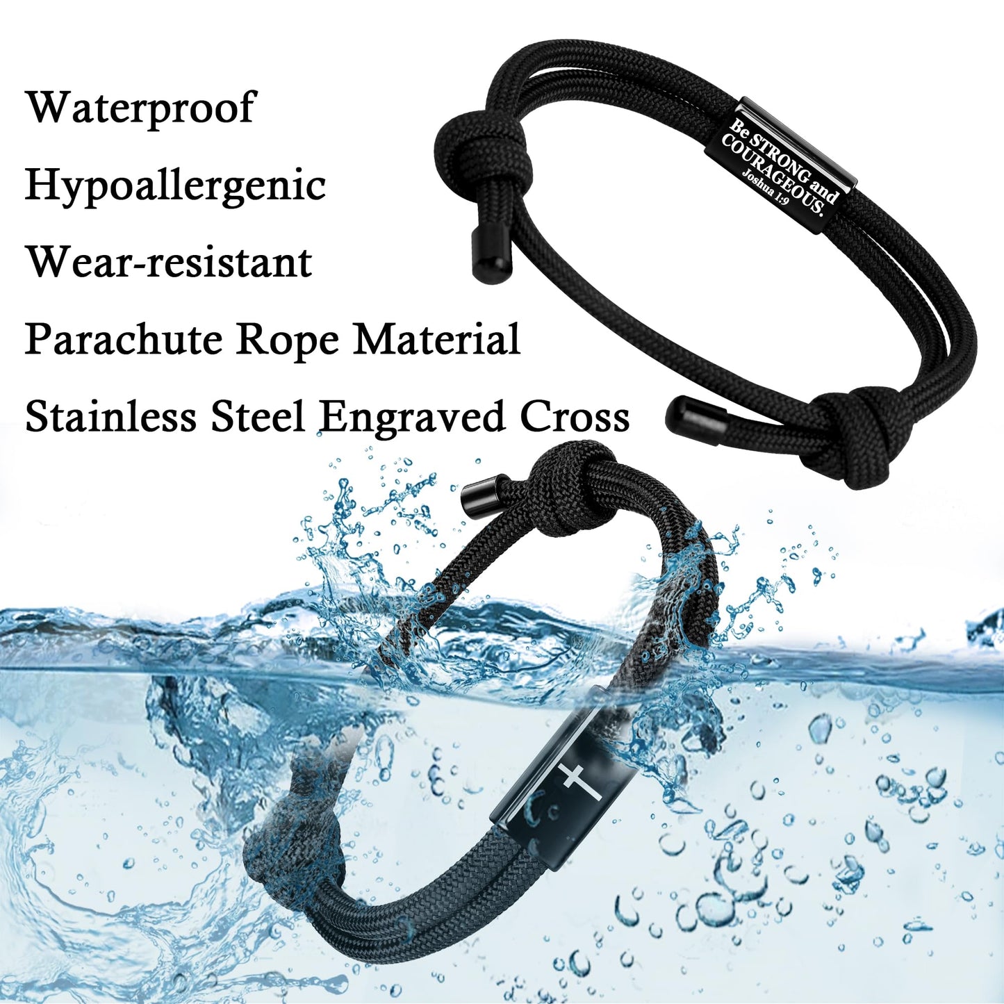 PEALICIOUS Cross Bracelet for Boys, Joshua Christian Grad Gifts for Teens, Philippians Confirmation Baptism Birthday Gifts for 9 10 11 13 16 18 21 Years Old Boy, Soccer Baseball Basketball Accessories