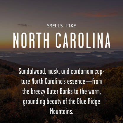 North Carolina Gifts, North Carolina Decor for Home - 'There's No Place Like North Carolina Candle, w/Sandalwood, Musk & Cardamon I North Carolina Souvenirs State Gifts I 9oz Jar, 50Hr Burn, USA Made